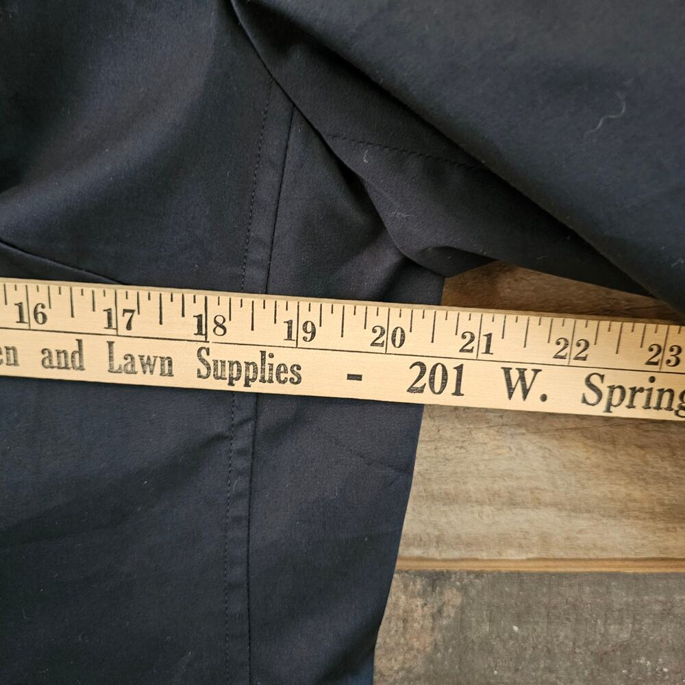 Talbots Solid Black Long Sleeve Collared Ruffled … - image 5